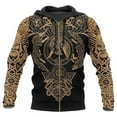 thumbnail image 1 of Odin viking Ravens zip hoodie warriors 3D Printed Nordic Mythology Patten Casual Taille Plus zip up, 1 of 4