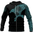 thumbnail image 1 of Odin viking Ravens zip hoodie warriors 3D Printed Nordic Mythology Patten Casual Taille Plus zip up, 1 of 4