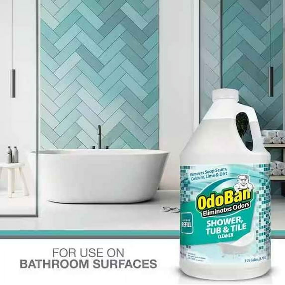 OdoBan 1 Gal. Shower, Tub and Tile Cleaner Refill (Ready-To-Use), Powerful Foaming (Pack of 4)