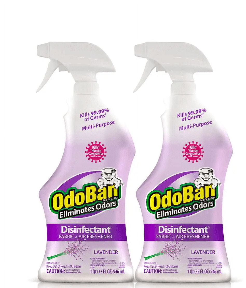 OdoBan 32 oz. Lavender Multi-Purpose Disinfectant Spray, Odor Eliminator, Sanitizer, Fabric Freshener, Mold Control (2-Pack)