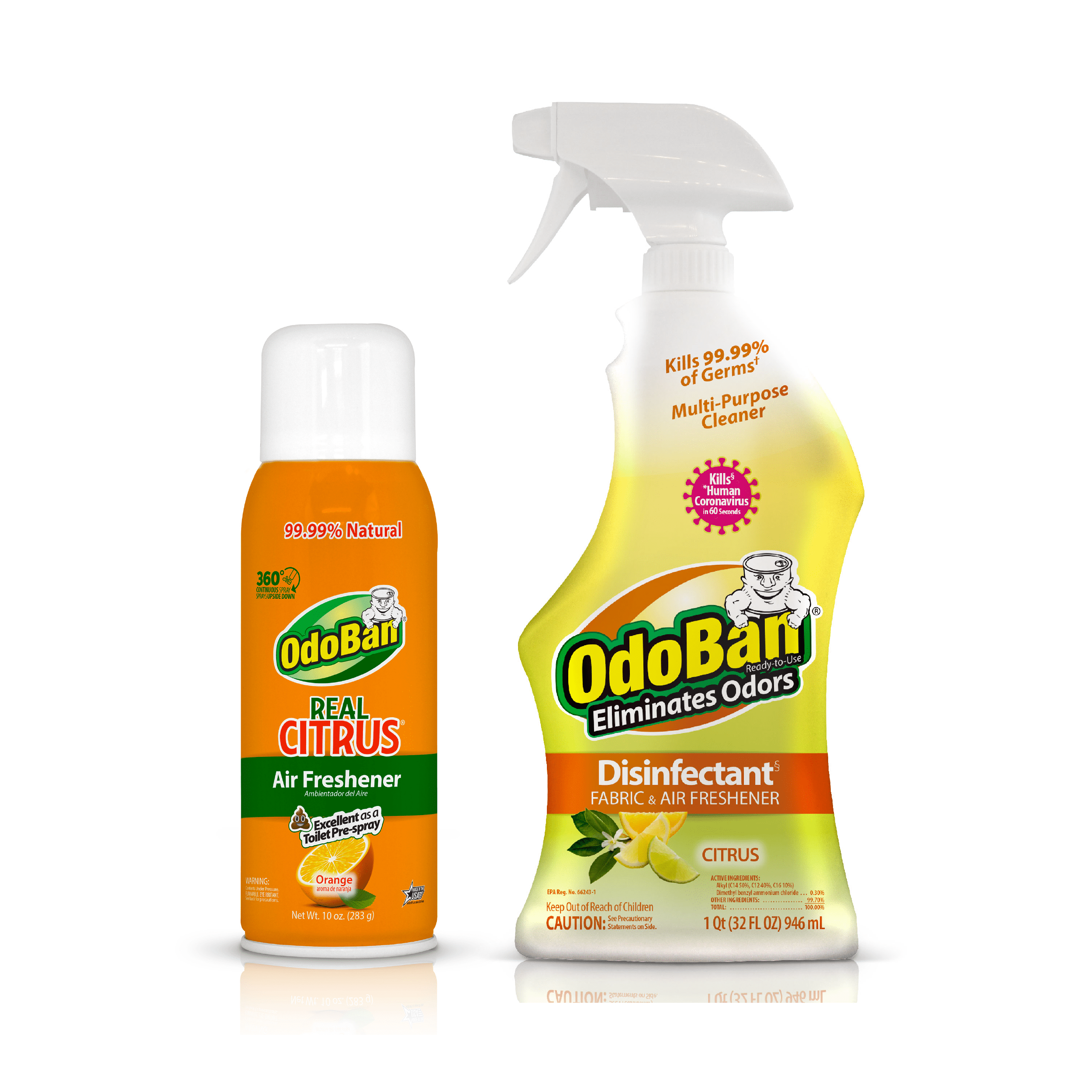 OdoBan Aroma Eliminator and Disinfectant Set, 10 Ounce Toilet Spray 360