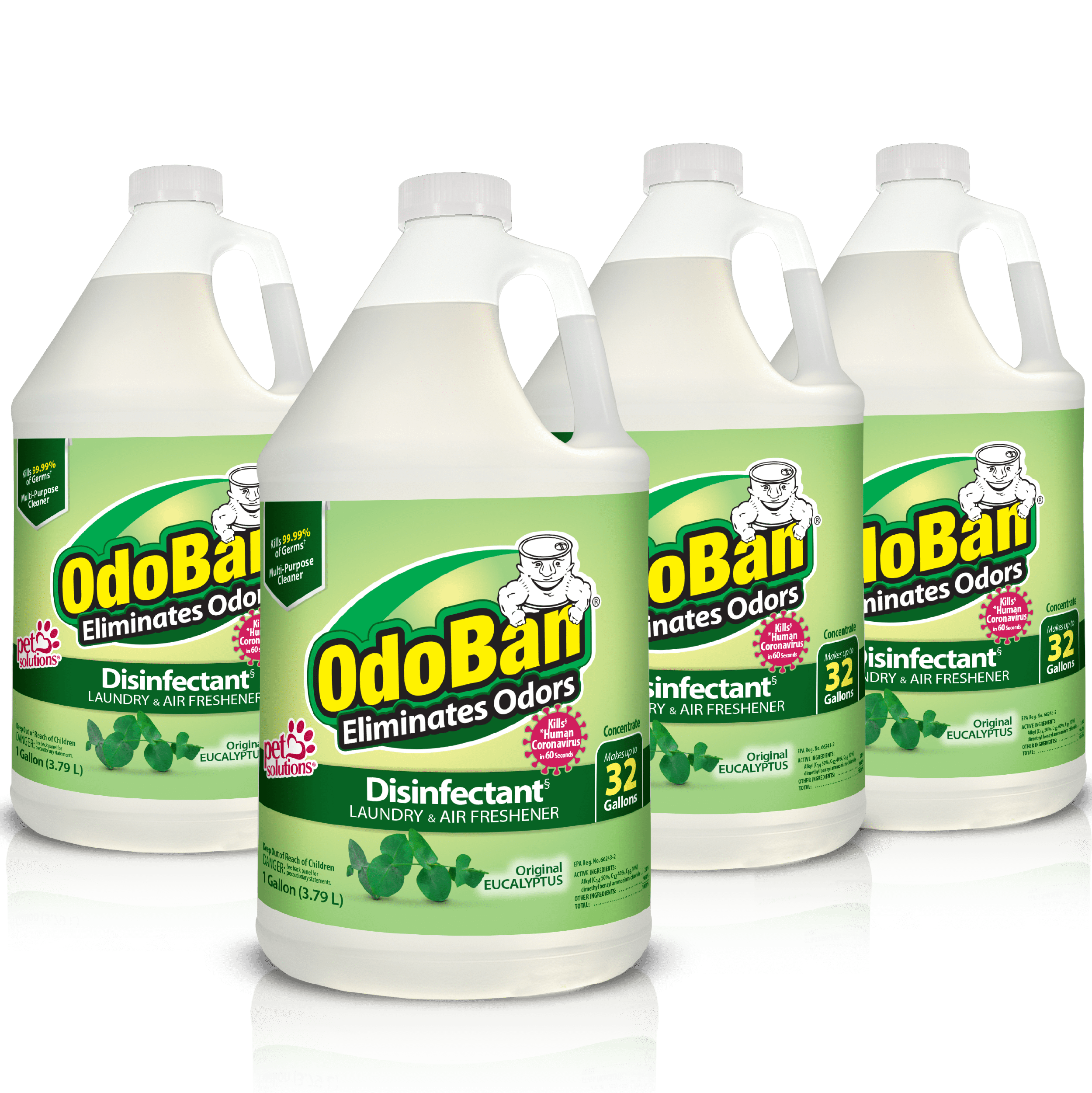 OdoBan Disinfectant Concentrate and Odor Eliminator, 4 Gallons, Original Eucalyptus Scent