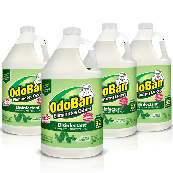 OdoBan Disinfectant Concentrate and Odor Eliminator, 4 Gallons, Original Eucalyptus Scent