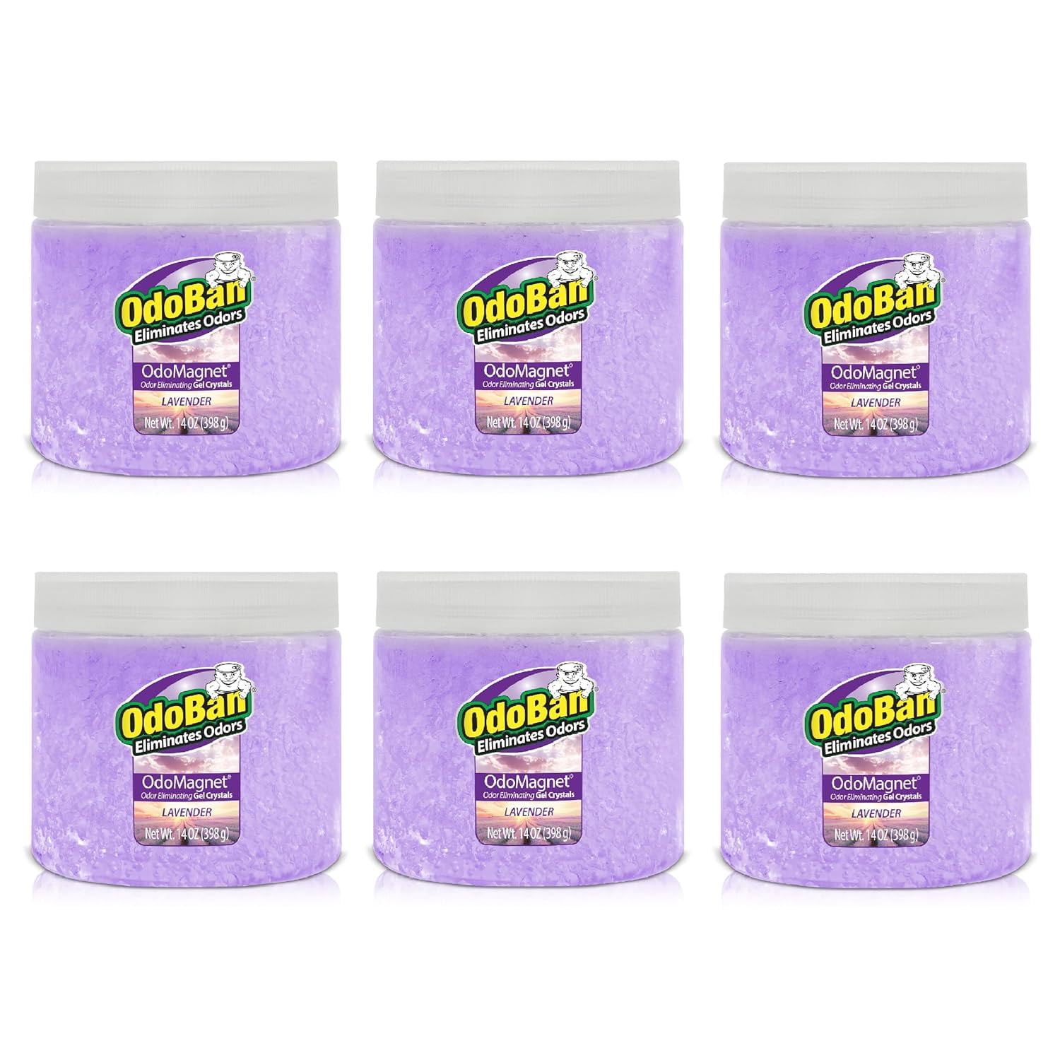 OdoBan OdoMagnet Odor Eliminator Gel Crystals, 14 Ounce 2-Pack, Fresh Air Scent