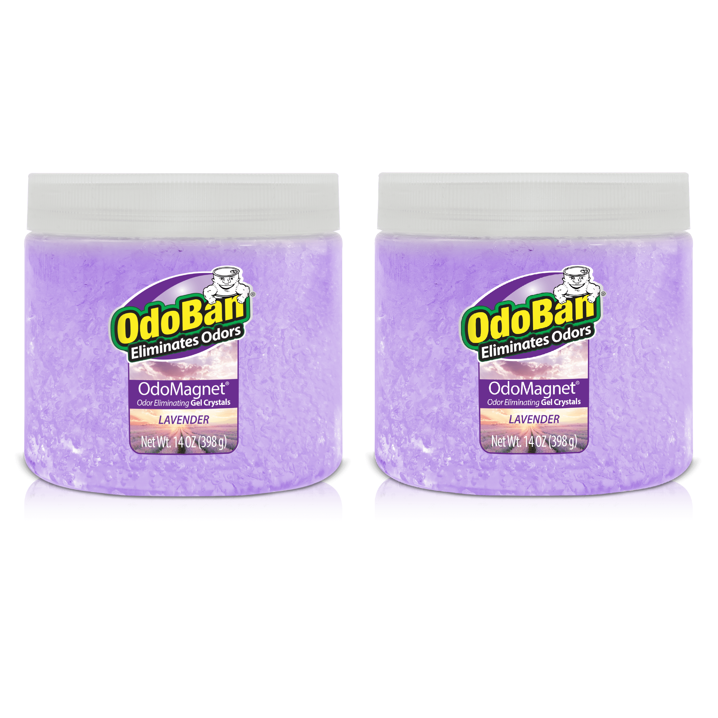 OdoBan OdoMagnet Odor Eliminator Gel Crystals, 14 Ounce 2-Pack, Lavender Scent