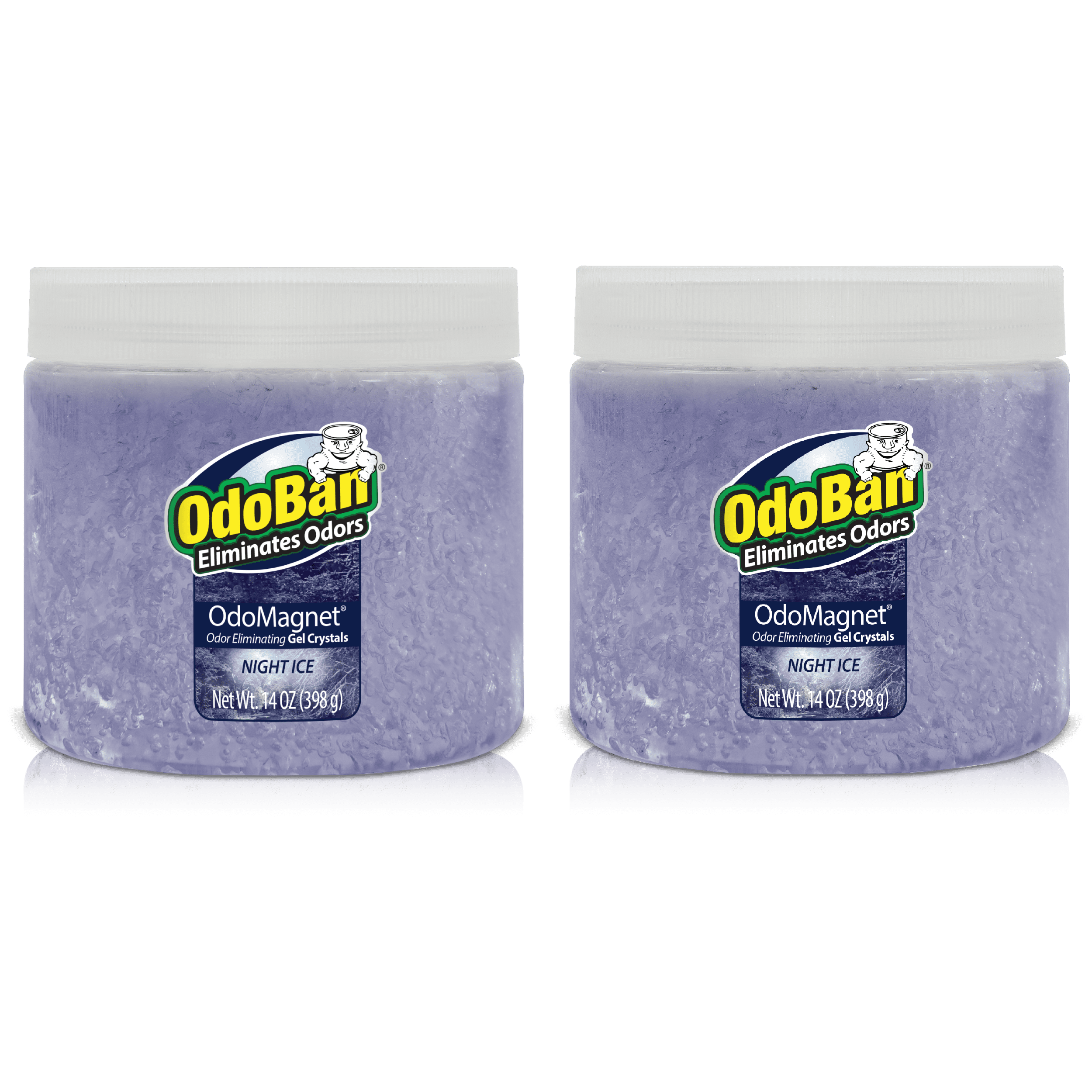 OdoBan OdoMagnet Odor Eliminator Gel Crystals, 14 Ounce 2-Pack, Night Ice Scent
