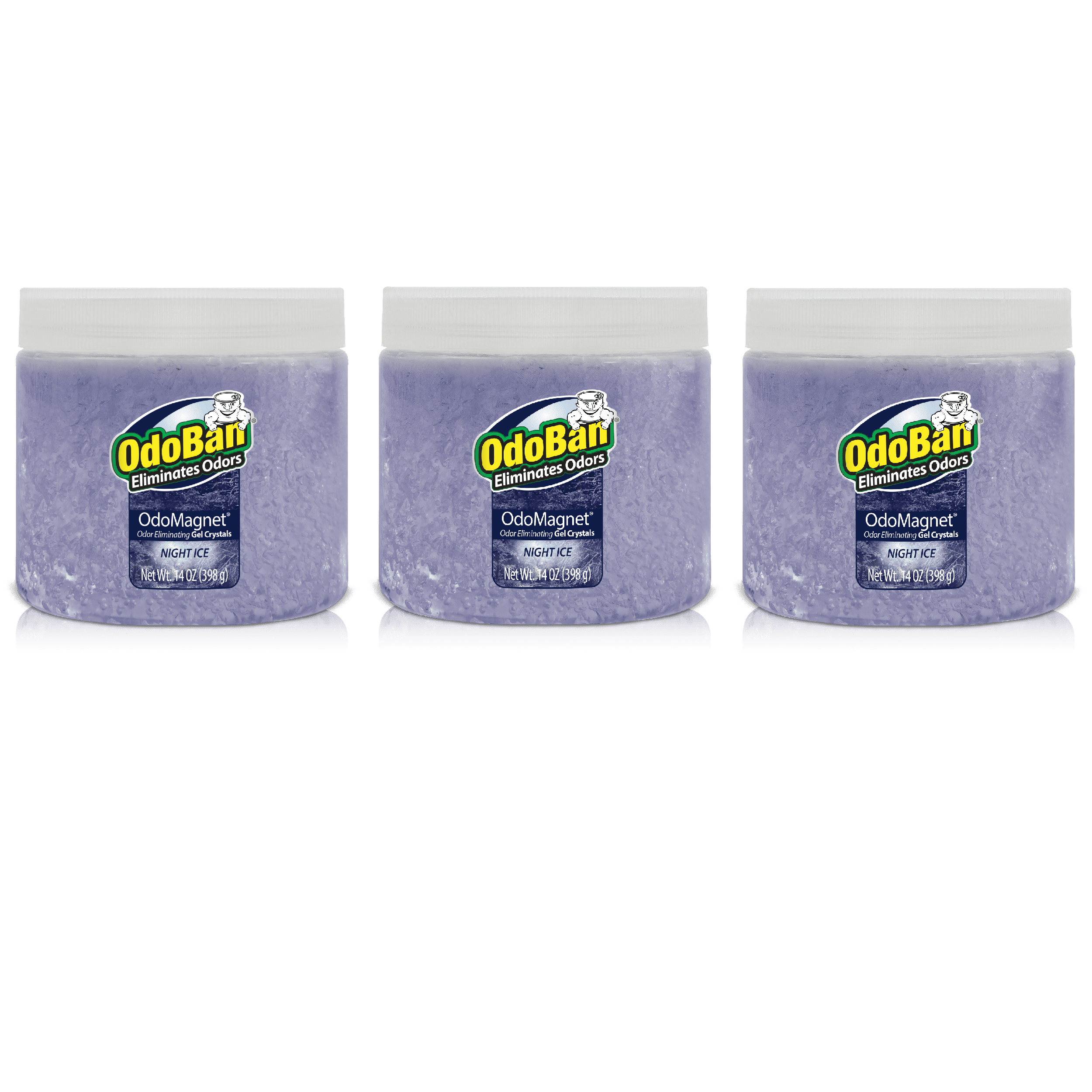 OdoBan OdoMagnet Odor Eliminator Gel Crystals, 14 Ounce 3-Pack, Night Ice Scent