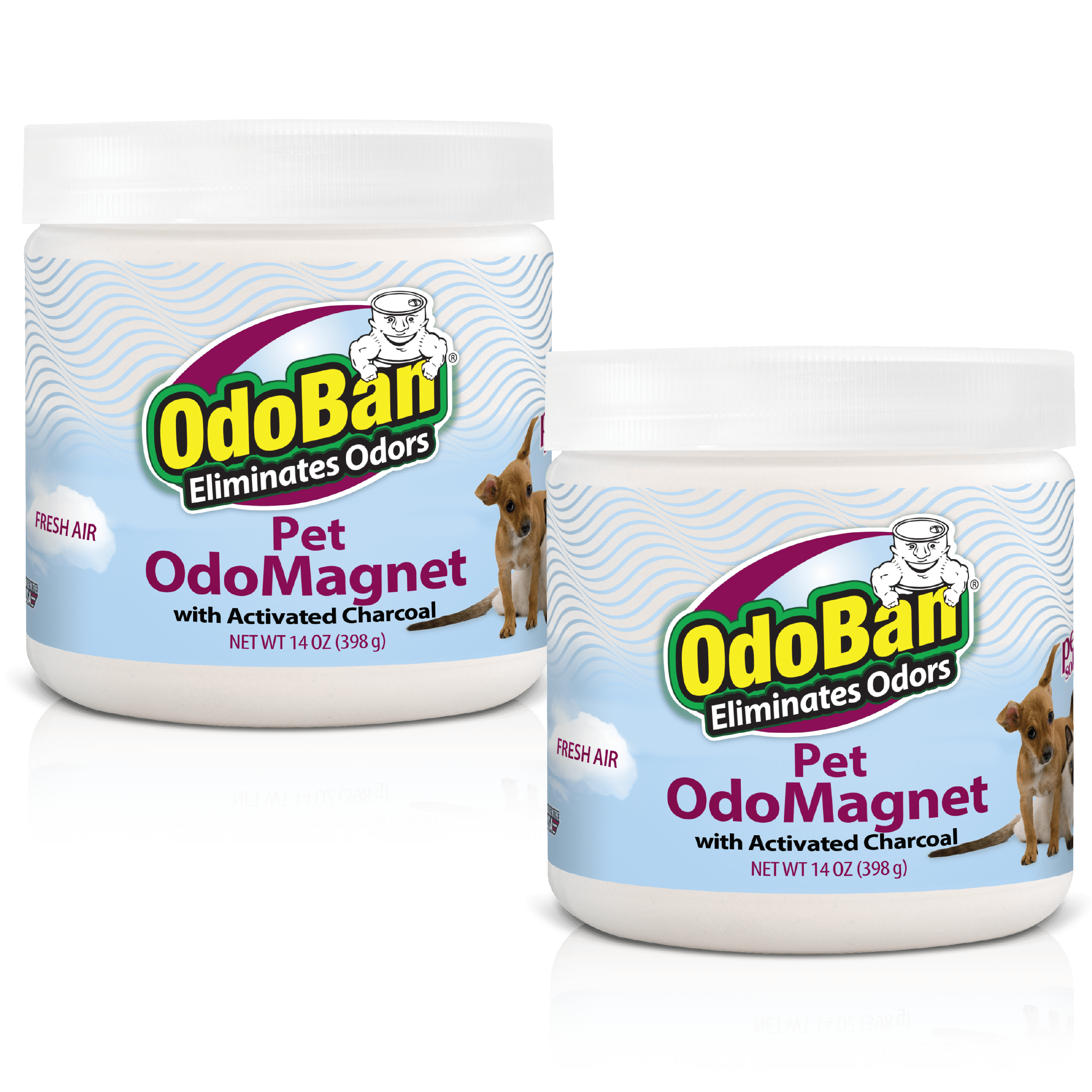 OdoBan OdoMagnet Pet Odor Eliminator with Activated Charcoal, 14 Ounce 2-Pack, Fresh Air Scent