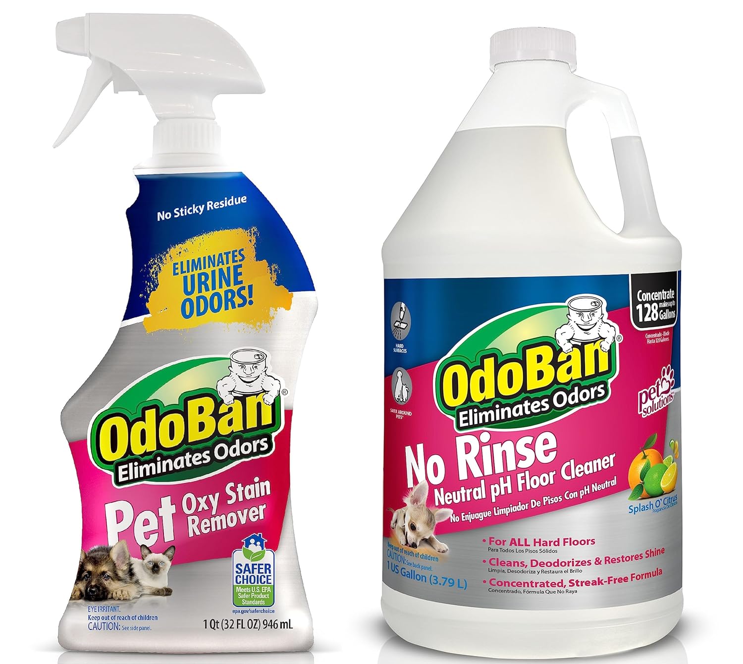 OdoBan Pet Solutions Neutral pH Floor Cleaner Concentrate, 1 Gallon