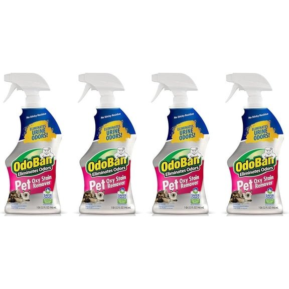 OdoBan Pet Solutions Oxy Stain Remover, 4-Pack, 32 Ounce Spray Each