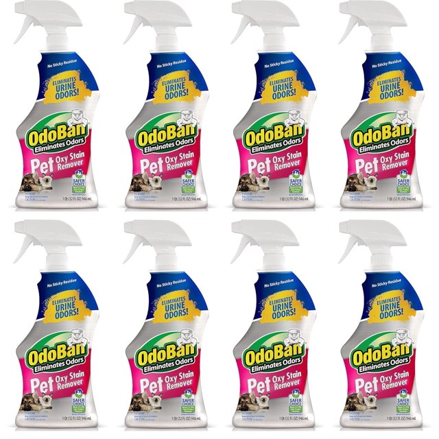 OdoBan Pet Solutions Oxy Stain Remover, Pet Stain Eliminator, 8Pack