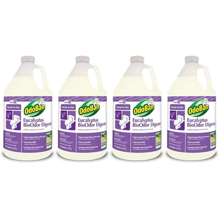 OdoBan Professional Cleaning Ready-to-Use BioOdor Digester Harsh Aroma Counteractant, 4-Pack, 1 Gallon Each, Eucalyptus Scent