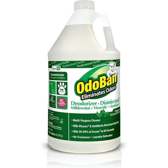 OdoBan Professional Disinfectant and Odor Eliminator Concentrate - Eucalyptus Scent - 1 Gallon