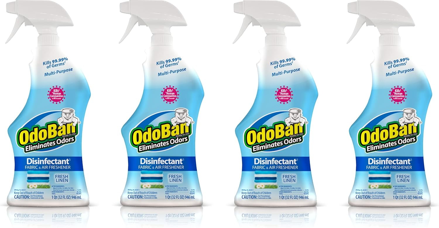 OdoBan ReadytoUse Disinfectant and Odor Eliminator, Set of 4 Spray