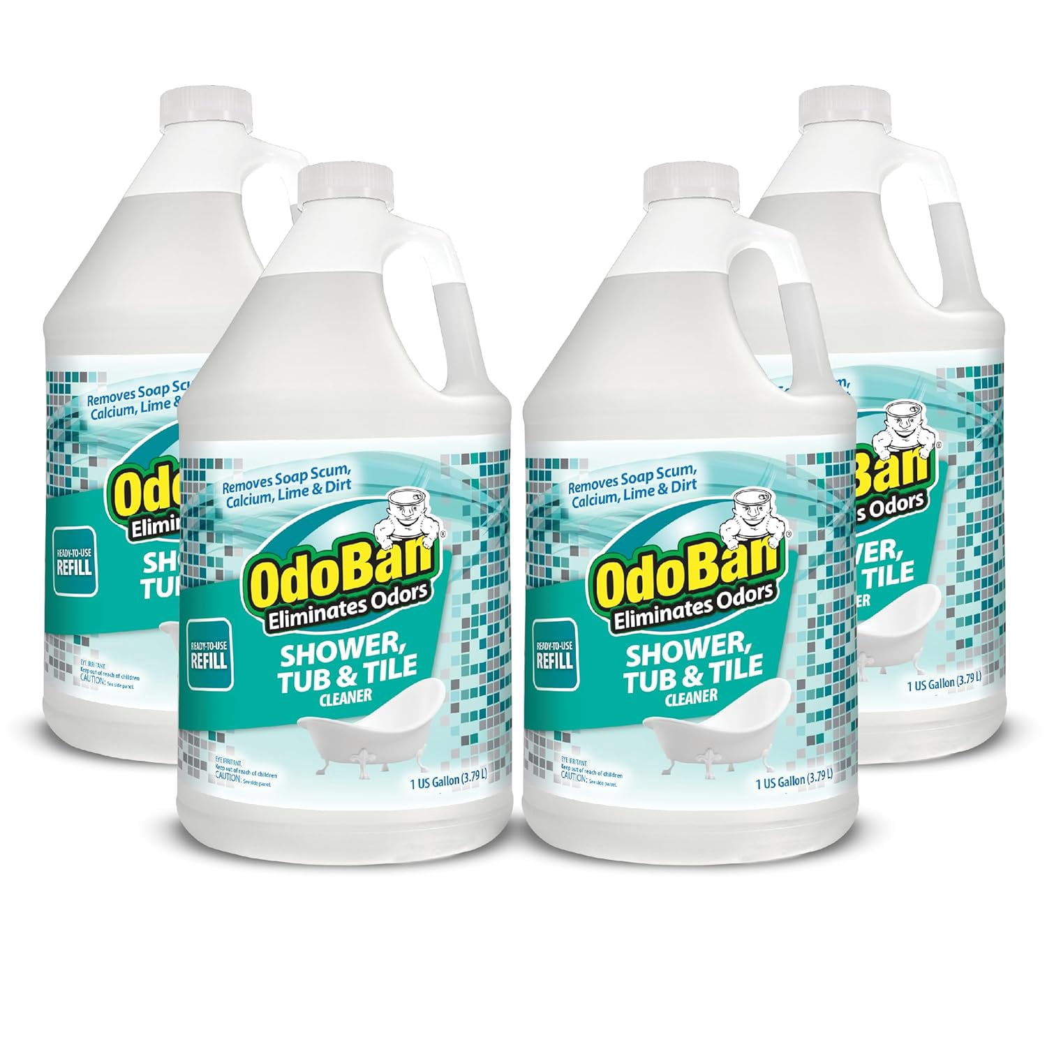 OdoBan Ready-to-Use Shower Tub & Tile Cleaner Refill, 4 Gallons