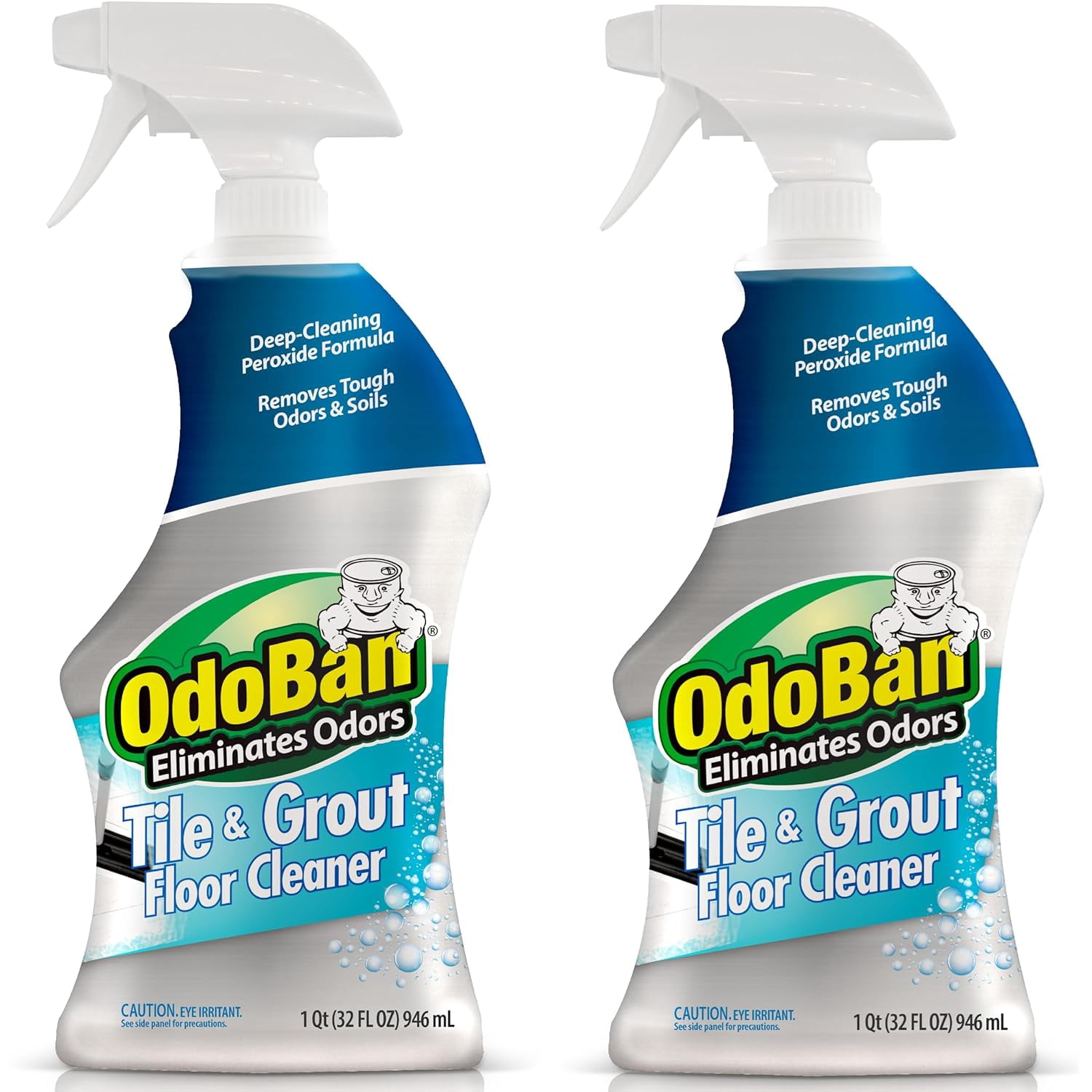 OdoBan Ready-to-Use Tile & Grout Floor Cleaner, 32 Fl Oz Spray, 2 Bottles
