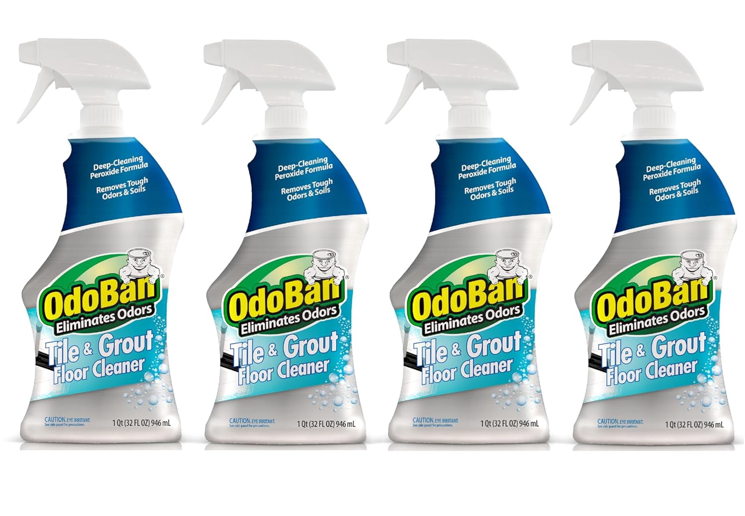 OdoBan Ready-to-Use Tile & Grout Floor Cleaner, 32 Fl Oz Spray, 4 Bottles