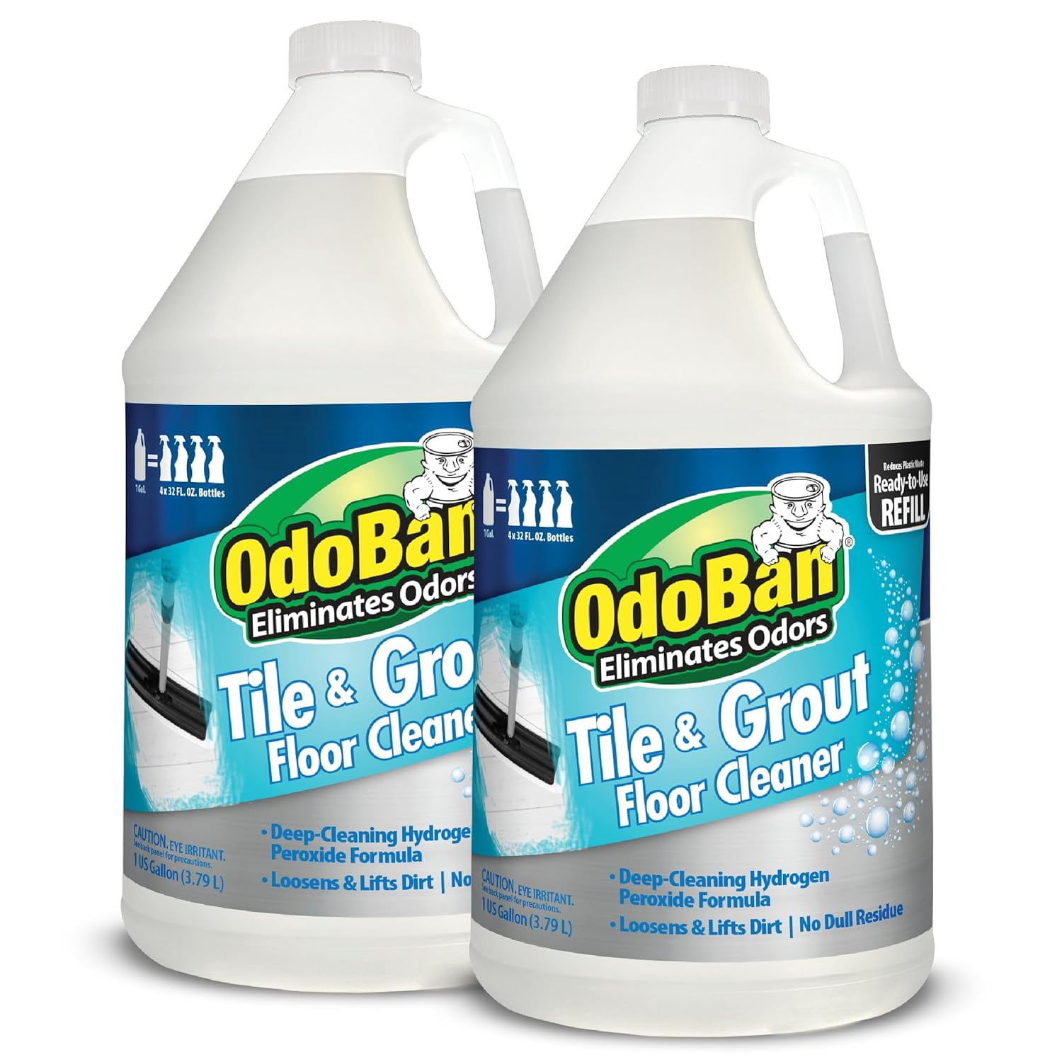 OdoBan Ready-to-Use Tile & Grout Floor Cleaner Refill, 2 Gallons