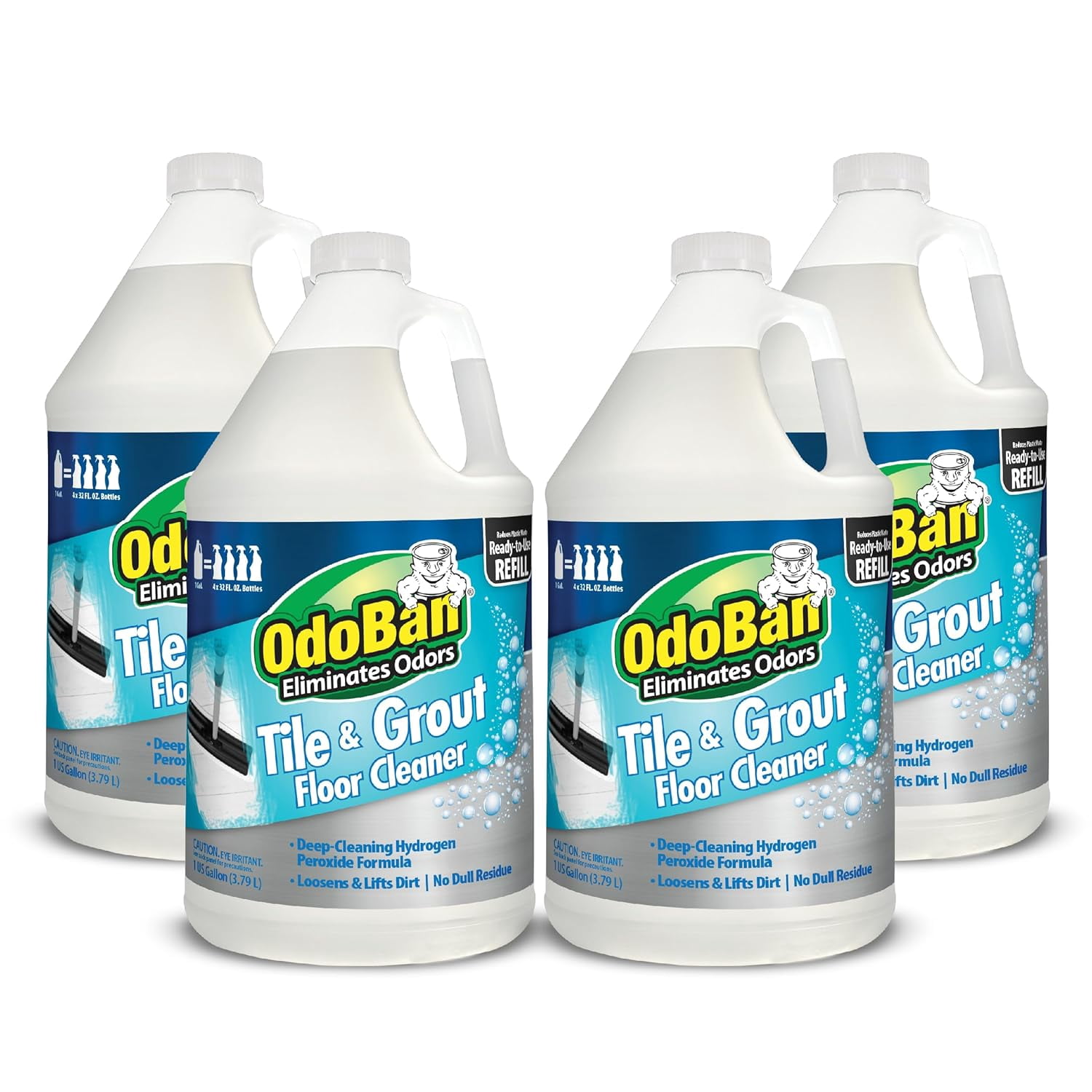 OdoBan Ready-to-Use Tile & Grout Floor Cleaner Refill, 4 Gallons