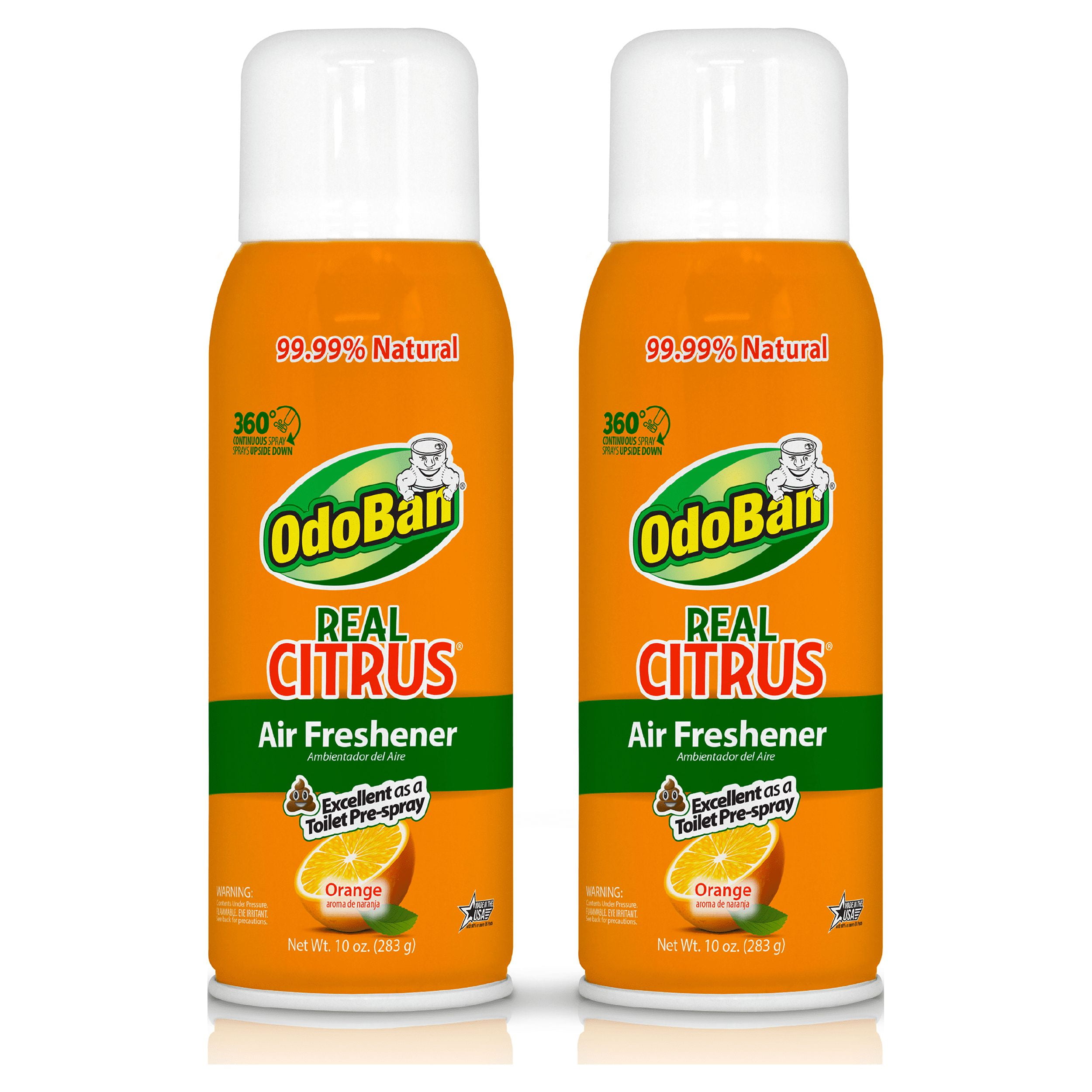 OdoBan Real Citrus Orange Air Freshener 360 Continuous Spray, 10 Ounce, 2 Pack, Size: 2-Pack