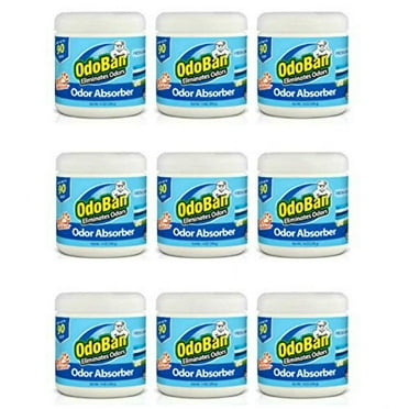 OdoBan Solid Odor Absorber Eliminator for Home and Small Spaces, Fresh Linen Scent, 14 Ounces Each, 9-Pack
