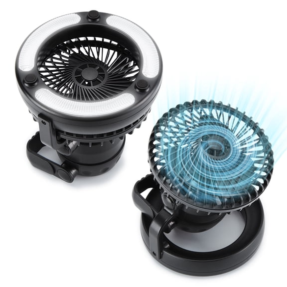 Odoland Portable LED Camping Lantern with 18 LED Flashlight Ceiling Fan for Outdoor Hiking Fishing Outages and Emergencies Tent