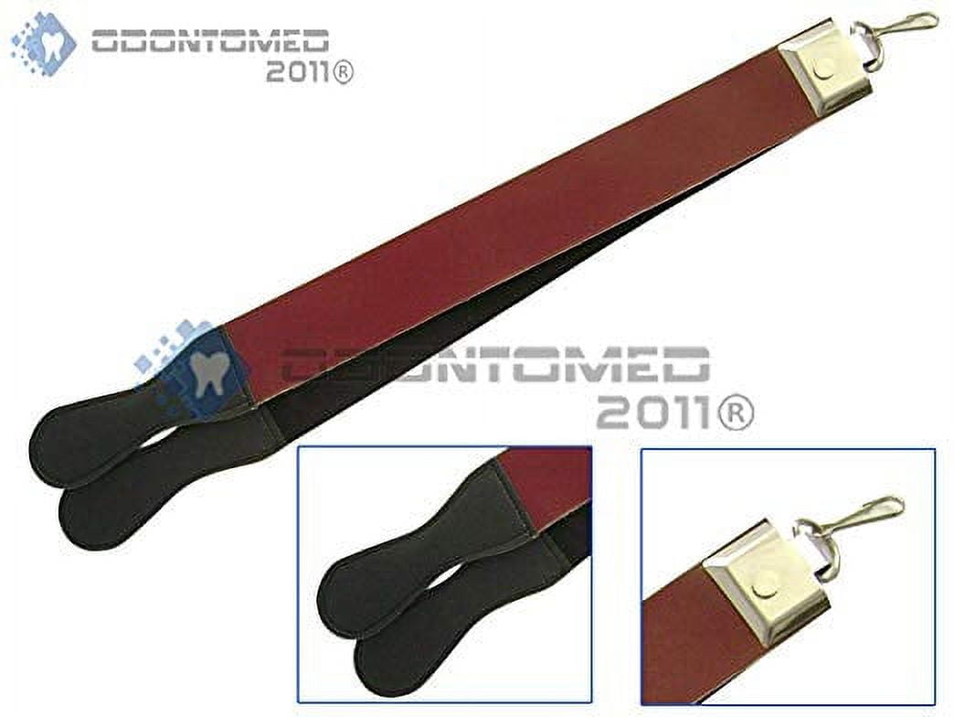 OdontoMed2011® 14" Professional High Quality Sharpening Strop Made Of Real Leather Straight Razor Hanging Strop Barber Shaving Strap Belt With Swivel Clip ODM