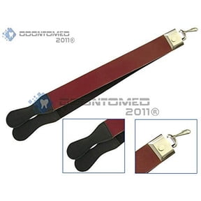 OdontoMed2011® 14" Professional High Quality Sharpening Strop Made Of Real Leather Straight Razor Hanging Strop Barber Shaving Strap Belt With Swivel Clip ODM
