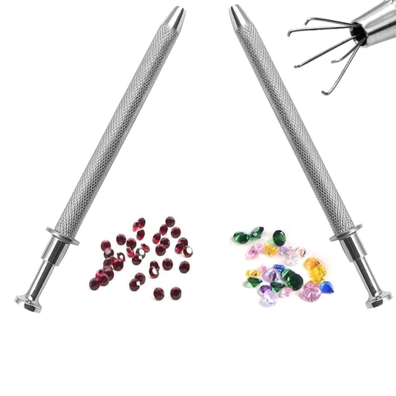 OdontoMed2011 2pc 5 Prong Diamond Gem Tweezers Parts Beads Pick Up Tool Holder ODM