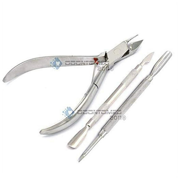 OdontoMed2011 3pcs Nail Cuticle Nipper Tool Spoon Pusher Remover Cutter Clipper Trimmer