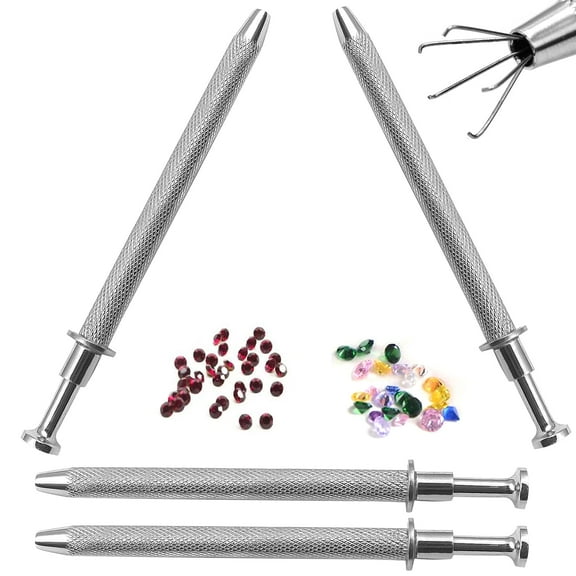 OdontoMed2011 4 Pcs Chip Component Catcher, Tiny Components Pick Up Tools 5 Prong, Screw Precision Components Part Gripper Hand Tool Stainless Steel