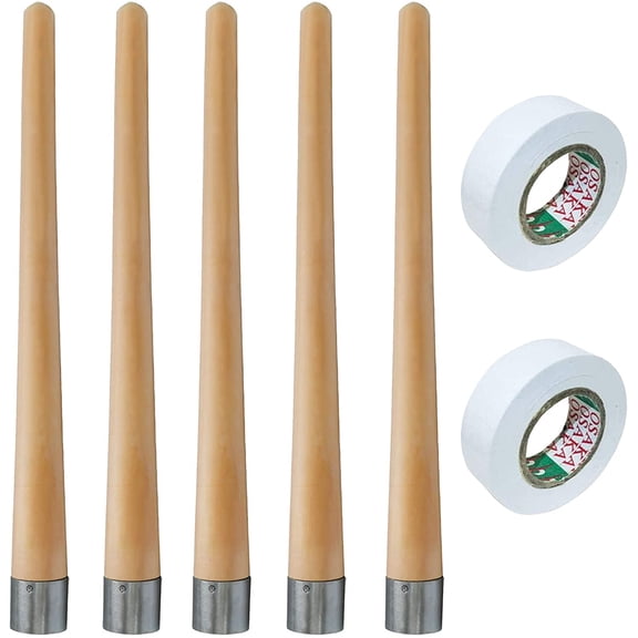 OdontoMed2011 5 Piece of Cricket Bat Grip Cone Wooden Handle with 2 White Tape Ball Free