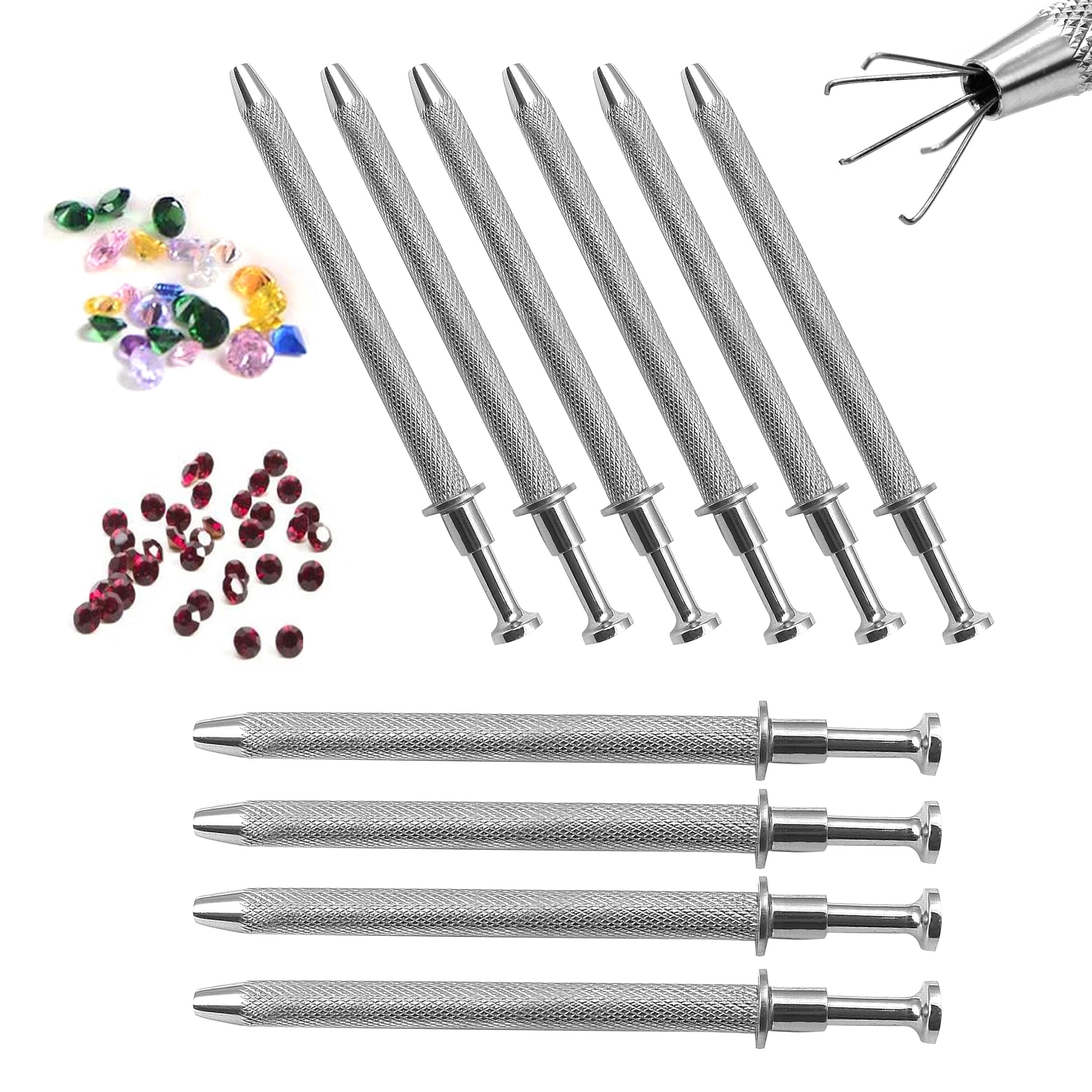 OdontoMed2011 5 Prongs Ball Grabber Tool Bead Holder Steel Gems Diamond Pick-up Tools 5 claws Stainless Steel (10)