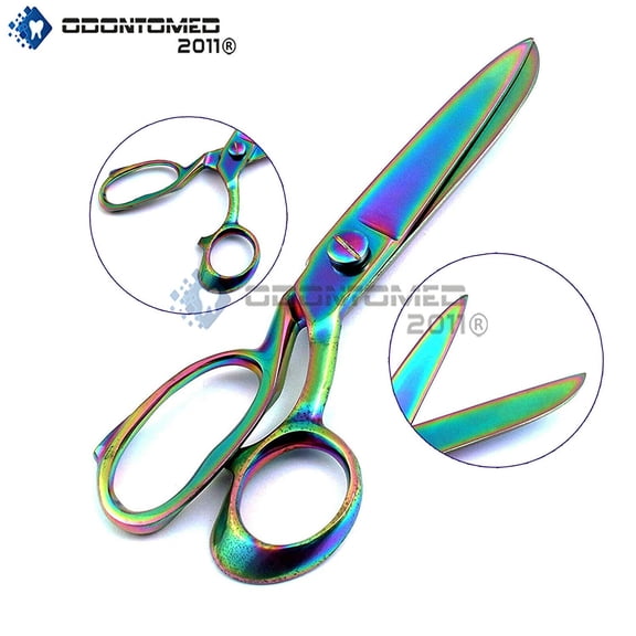 OdontoMed2011 8-Inch Knife Edge Dressmaker's Shears Multi Color Rainbow