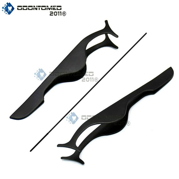 OdontoMed2011 Beauty Tool False Eyelashes Extension Applicator Remover Clip Tweezers (Black)
