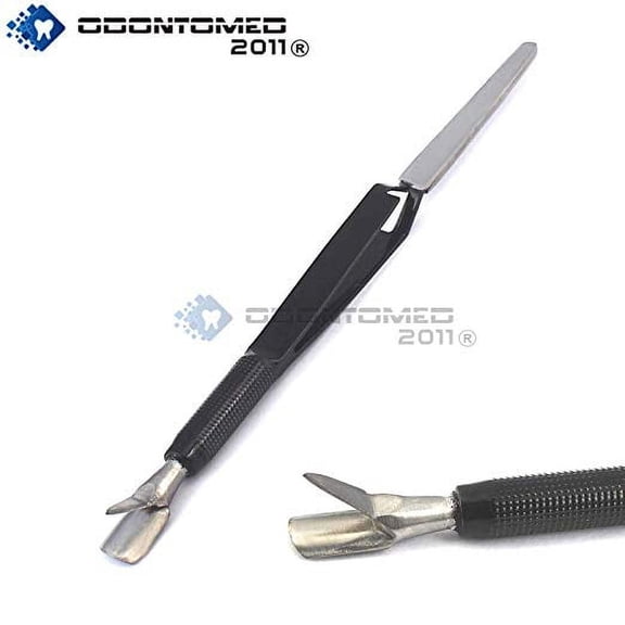 OdontoMed2011 Black Multi Function Cuticle Pusher Tweezer 7'' Acrylic Nail Pincher Tool Magic Wand ODM