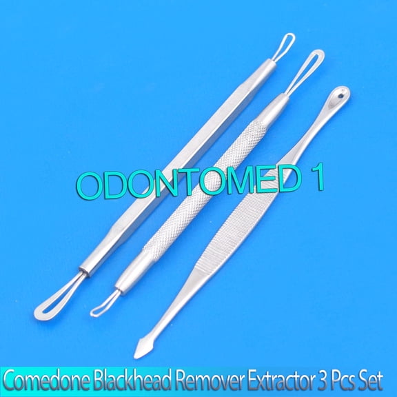 OdontoMed2011 Comedone Blackhead Remover Extractor 3 Pcs Set Spot Blemish Acne Pimple Facial