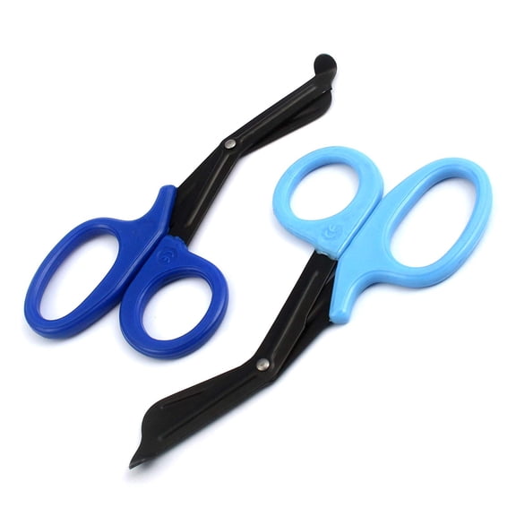OdontoMed2011 EMT 7.25" Trauma Shears - Stainless Steel Bandage Scissors Fluoride Coated for Nursing Purposes-Sharp 2-pack Scissor Perfect for EMS, Doctors, Nurses, Cutting (Blue + Teal) Emt- ODM