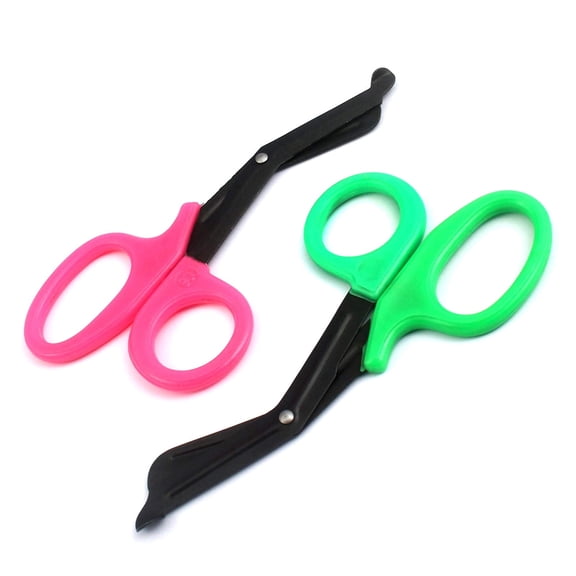 OdontoMed2011 EMT 7.25" Trauma Shears - Stainless Steel Bandage Scissors Fluoride Coated for Nursing Purposes-Sharp 2-pack Scissor Perfect for EMS, Doctors, Nurses, Cutting (Pink + Green) Emt- ODM