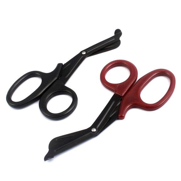 OdontoMed2011 EMT 7.25" Trauma Shears - Stainless Steel Bandage Scissors Fluoride Coated for Nursing Purposes-Sharp 2-pack Scissor Perfect for EMS, Doctors, Nurses, Cutting (Black + Maroon) Emt- ODM