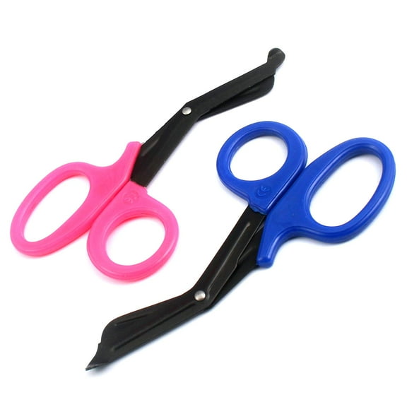 OdontoMed2011 EMT 7.25" Trauma Shears - Stainless Steel Bandage Scissors Fluoride Coated for Nursing Purposes-Sharp 2-pack Scissor Perfect for EMS, Doctors, Nurses, Cutting (Pink + Blue) Emt- ODM