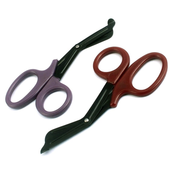 OdontoMed2011 EMT 7.25" Trauma Shears - Stainless Steel Bandage Scissors Fluoride Coated for Nursing Purposes-Sharp 2-pack Scissor Perfect for EMS, Doctors, Nurses, Cutting (Purple + Maroon) Emt- ODM