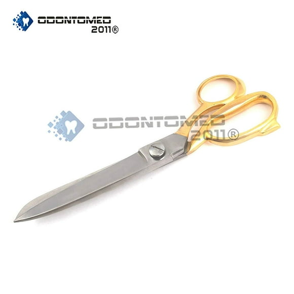 OdontoMed2011 Gold Handle 10" Heavy Duty Upholstery Carpet Shear Tailor Scissors