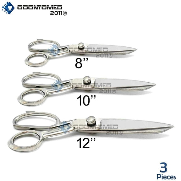 OdontoMed2011 Heavy Duty Upholstery Shear Tailor Scissors 3 Scissors in Set