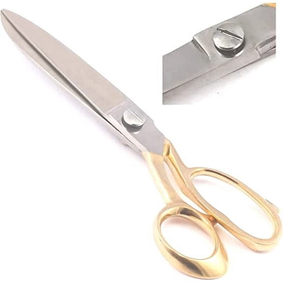 OdontoMed2011 Professional Tailor Scissors for Cutting Fabric Heavy Duty Scissors for Leather Cutting Industrial Sharp Sewing Shears for Home Office Artists Dressmakers Gold Handle (8")