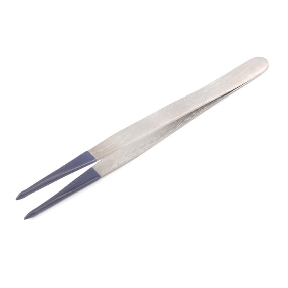 OdontoMed2011 Rubber Tip Tweezers #1 Straight 5" Pvc Coated Tips Non-marring Forceps Hobby Crafts Modeling Stainless Steel Tweezers