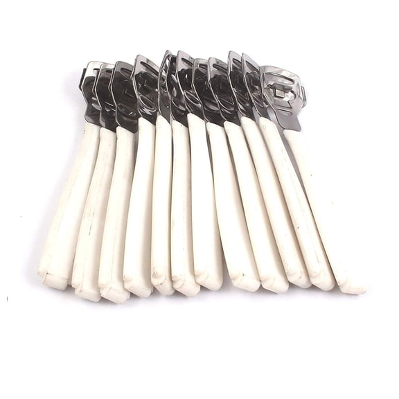 OdontoMed2011 Set Of 12 Pieces Skin Foot Callus Rasp Corn Cutter Remover Shaver Pedicure Silver + White Handle Odm
