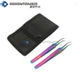 thumbnail image 1 of OdontoMed2011® Set Of 2 Stainless Steel Multi Titanium Rainbow Color Jeweler Style Tweezers #5a + #7 Fine Point Jewelry-making, Laboratory Work, 1 of 1