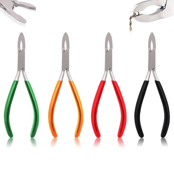OdontoMed2011 Set of 4 Pieces Loop Closing Pliers Perfect for Closing Jump Rings (Mix Color Grip)