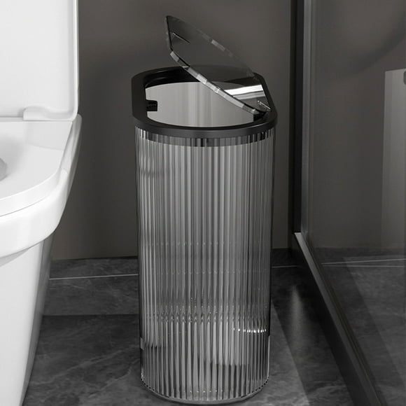 Odor-Control Step Trash Can - Pet-Proof Lid & Compact Design for Bathroom/Kitchen, Noise-Reduction Foot Pedal - Households/Small Spaces (Clear, 11.73x11.22x5.62in, 1.98lb)